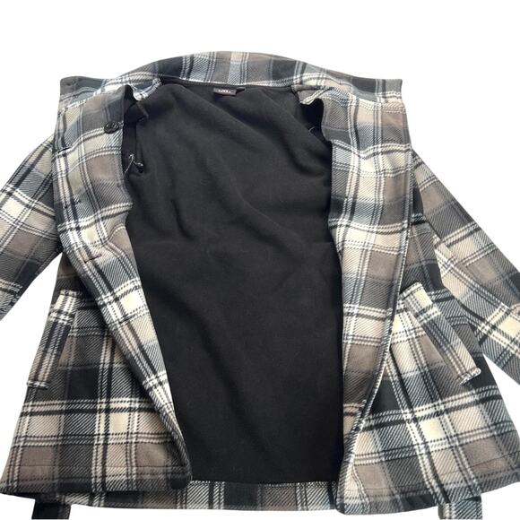 Ike Behar Plaid Double Breasted Belted Coat Jacket M Classic Preppy Academia - Picture 6 of 10